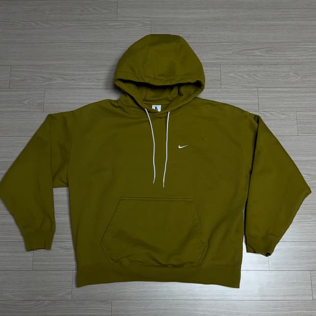 나이키 클럽 플리스 풀오버 후디 XXL 후드티 스웻 머스타드 옐로우