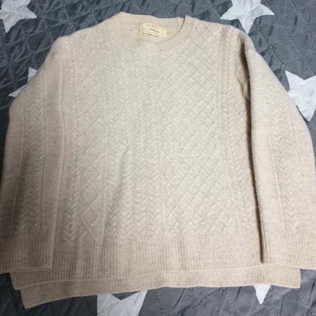 SO.WOOL 세미크롭 캐시미어블렌드 울 니트 스웨터 베이지 (S).