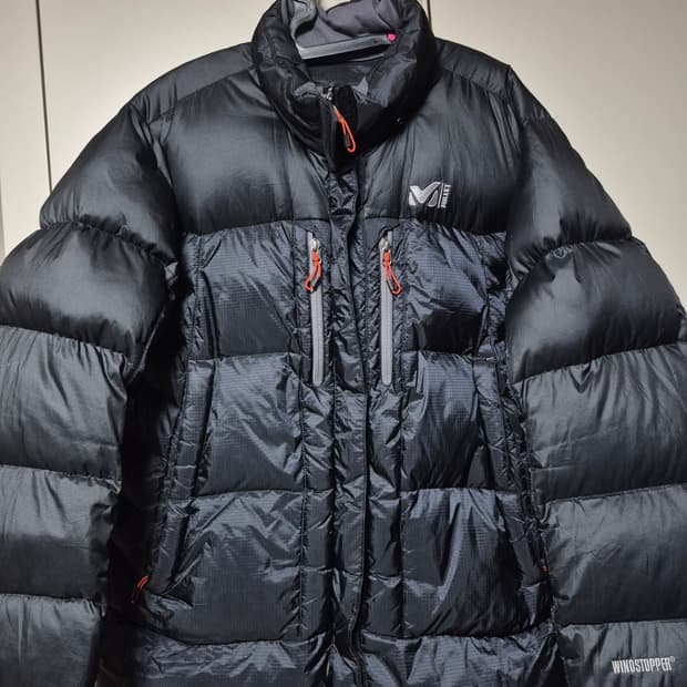 밀레 정품 구스패딩 100사이즈 윈드스토퍼 패딩 팝니다