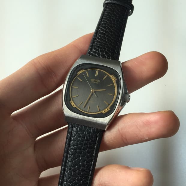 80s seiko silver wave gold-black combi