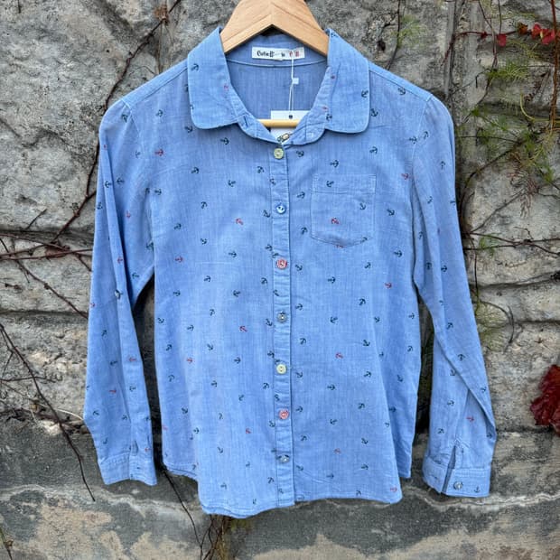 일본 빈티지 미해순 닻 패턴 셔츠