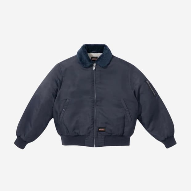 슈프림 x 디키즈 퍼 칼라 봄버 자켓 네이비 - 23FW