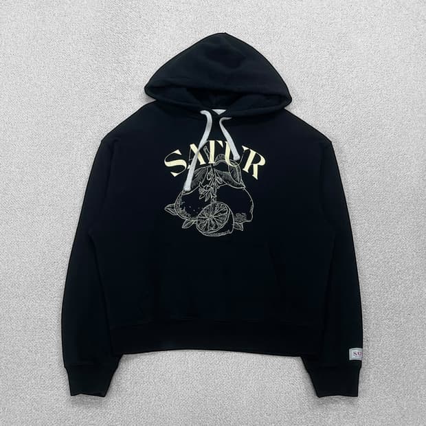 세터 Satur 카프리 시트론 드로잉 그래픽 후드티 블랙