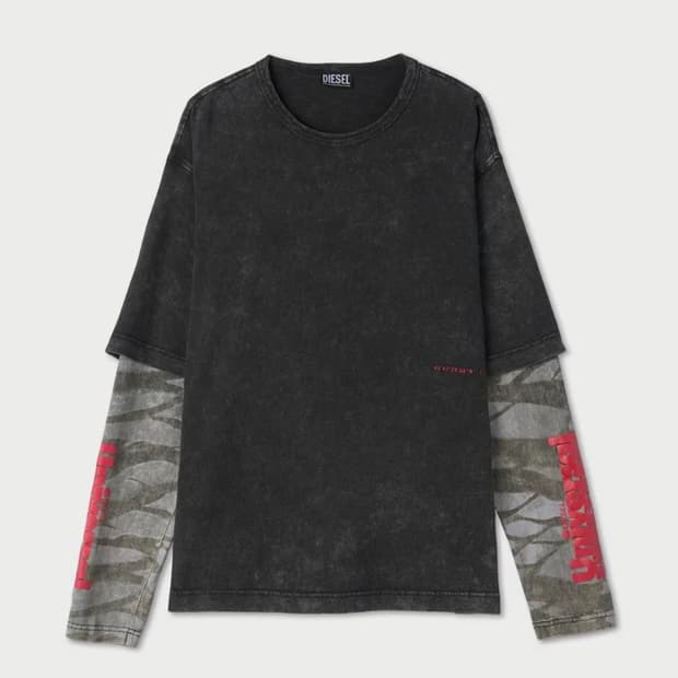 디젤 t-schul 레이어드 티셔츠