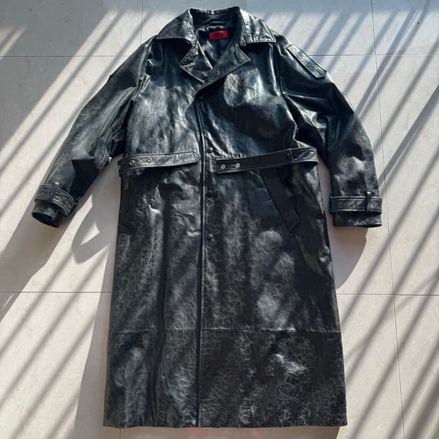 424 레더 트렌치 코트 자켓 50