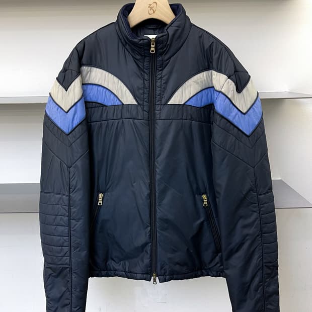 아르마니 익스체인지 투웨이 나일론 패드 바이커 자켓