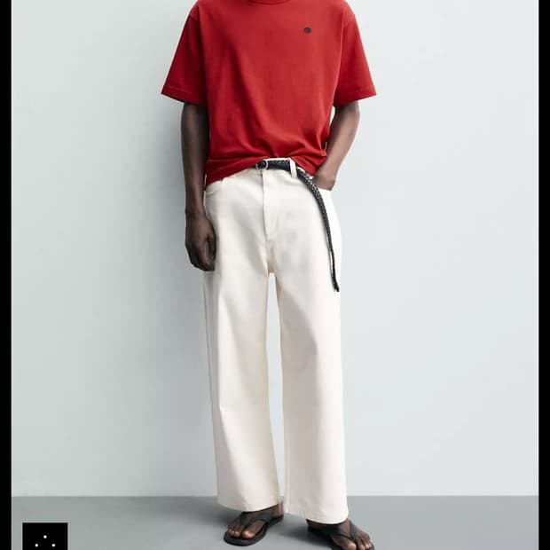 zara 콘트라스트 자수 티셔츠