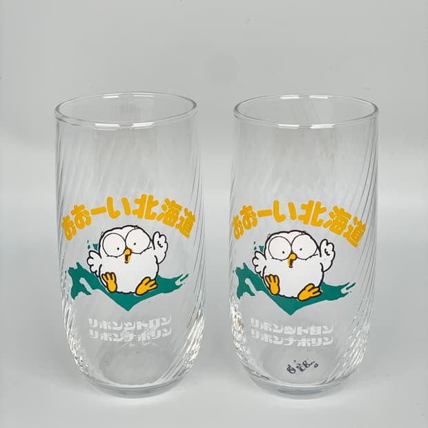 홋카이도  리본 시트론 리본 나폴린 캐릭터 프린팅 글라스 유리잔 1p