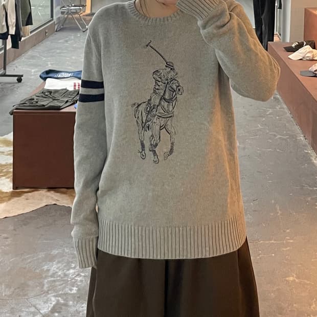 폴로 랄프로렌 빅포니 그레이 니트 H2488