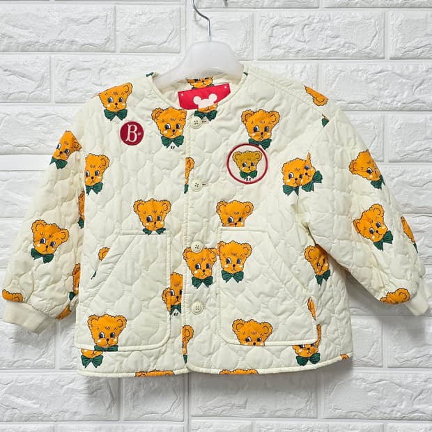 택포// 베베드피노 곰돌이 누빔자켓 110