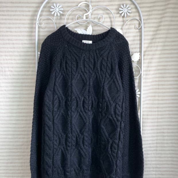 빈티지 블랙 꽈베기 니트 y2k 스트릿 갸루 펑키488