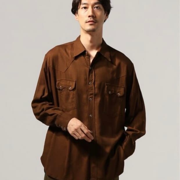 캡틴선샤인 울 개버딘 웨스턴 셔츠 40사이즈 105