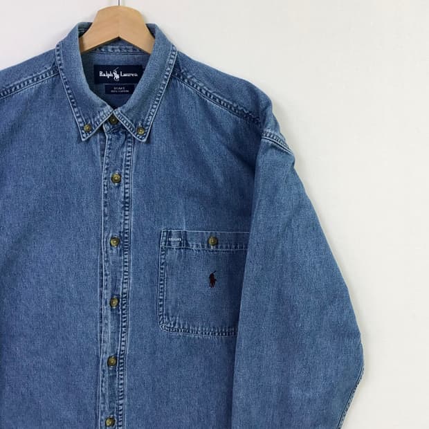 XL 폴로 데님 셔츠