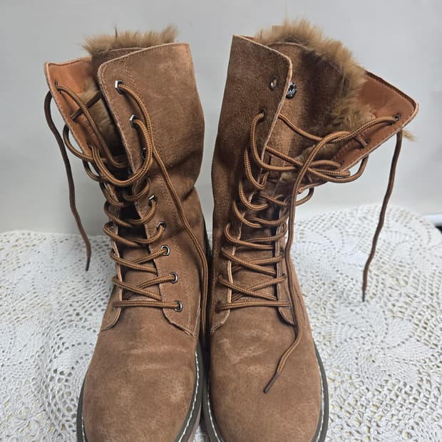 스웨이드 털 안감 브라운 워커 부츠 245