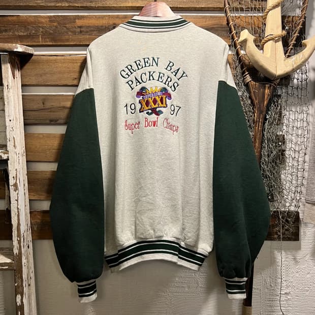 [2XL]프룻오브더룸 G-PACKERS 코튼 바시티 자켓