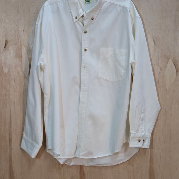 빅사이즈 화이트 코튼 셔츠 