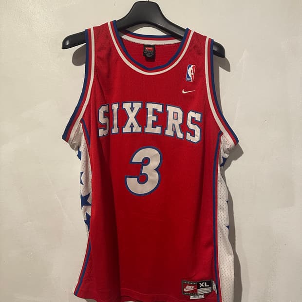 빈티지 00s 나이키 필라델피아 세븐티식서스 아이버슨 져지