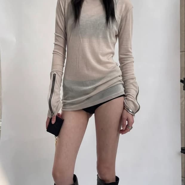 shakingmyhead zipper long sleeve