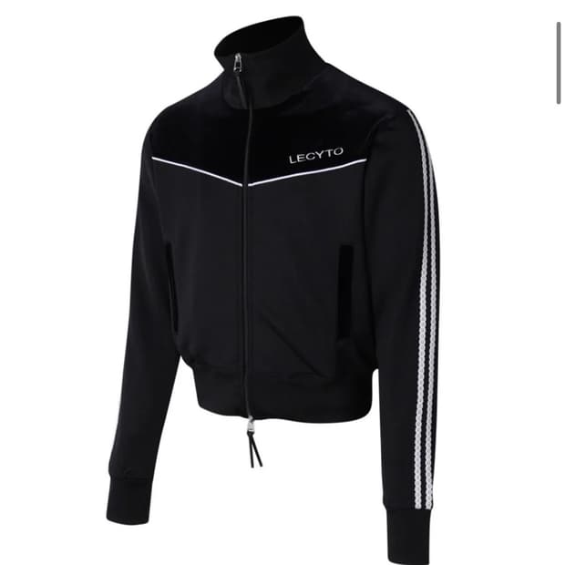Piping Line Track Zip Up Jacket_[Black]