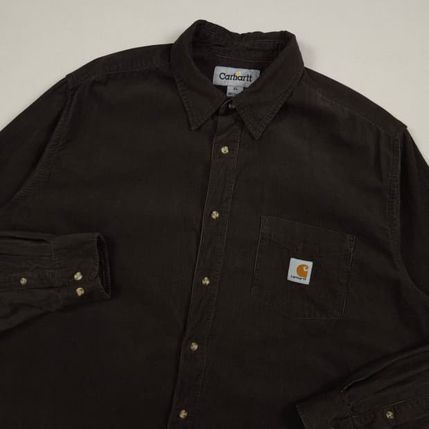 XL(105) 칼하트 리워크 코듀로이셔츠 초코브라운
