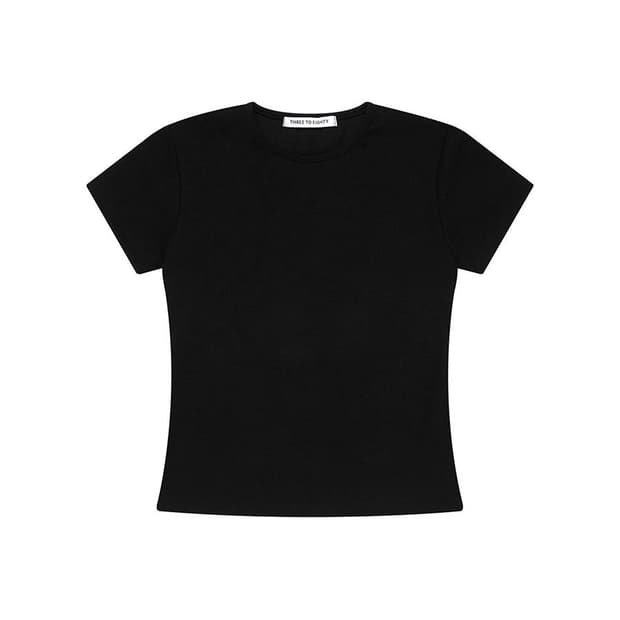 쓰리투에이티 BACK CUT-OUT PANEL TEE BLACK