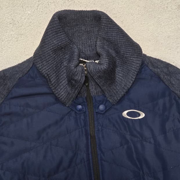오클리 네이비 퀼팅 니트 집업 자켓 L
