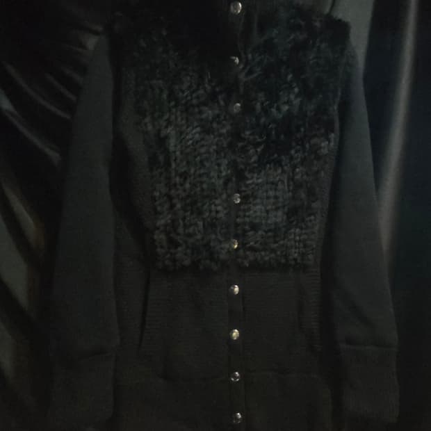 캘러웨이 퍼 장식 방풍 니트 자켓