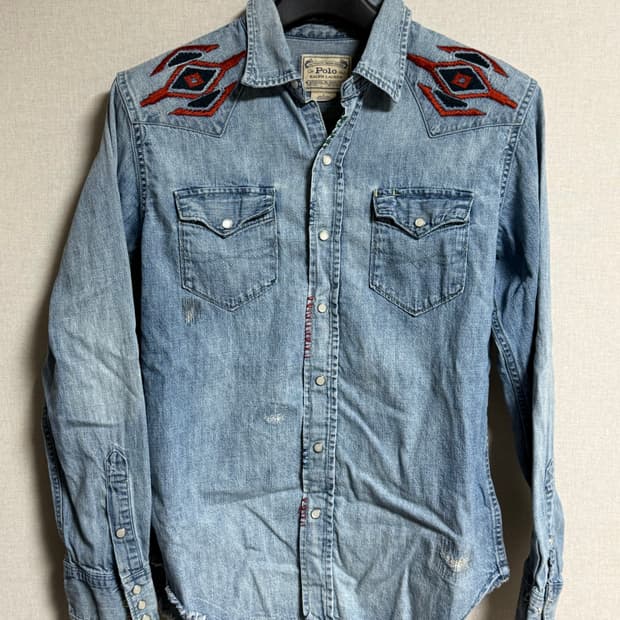 [M] 폴로 랄프로렌 사우스웨스턴 자수 데님 웨스턴 셔츠
