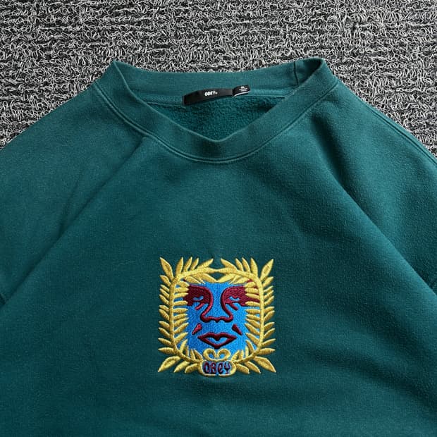 오베이 센터 자수로고 해비코튼 기모 크루넥 2576