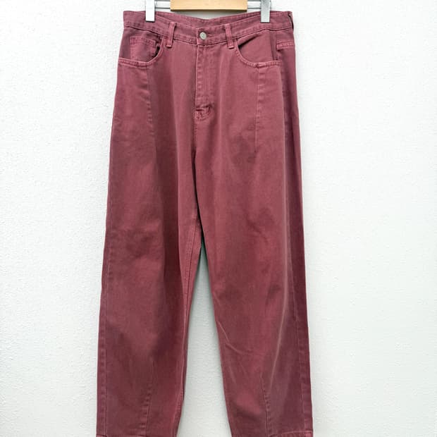 빈티지 워싱 핑크 와이드 팬츠