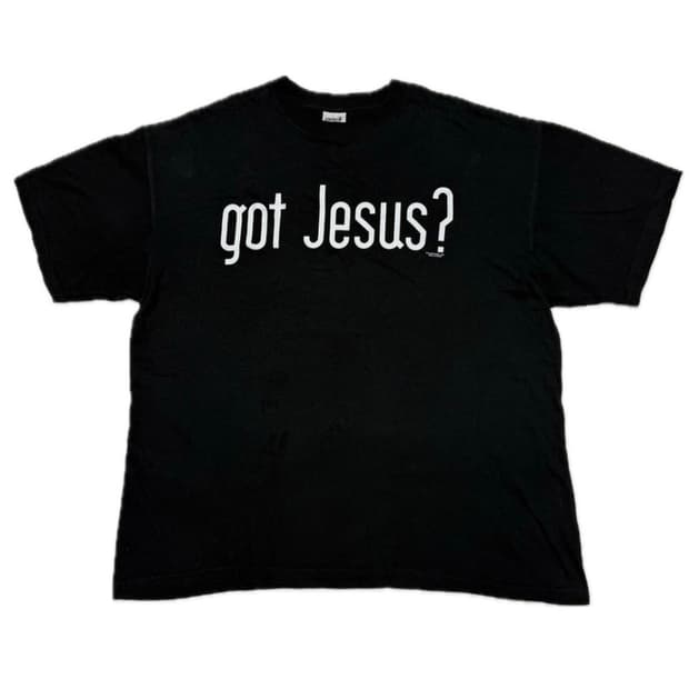 00s got jesus? anvil 유머 패러디 빈티지 반팔티셔츠 XL