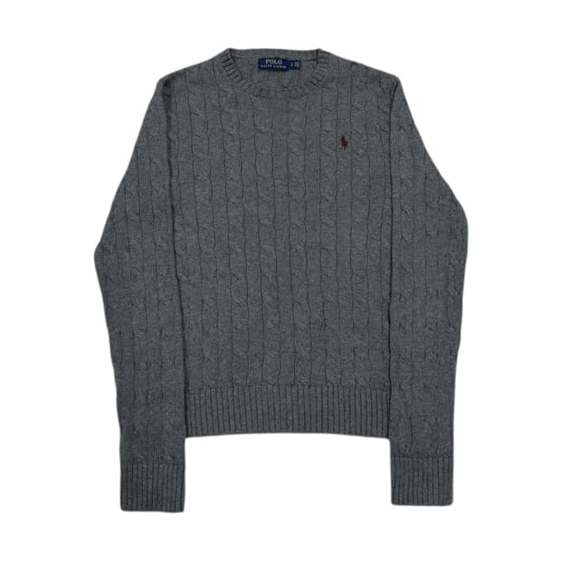 폴로 랄프로렌 신형 꽈배기 케이블 니트 그레이 S