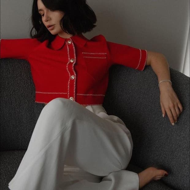 MAJE 마쥬 스티치 포인트 골드버튼 가디건 1사이즈