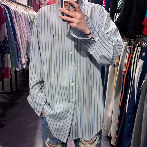 [IM]폴로 랄프로렌 스트라이프 셔츠 블루