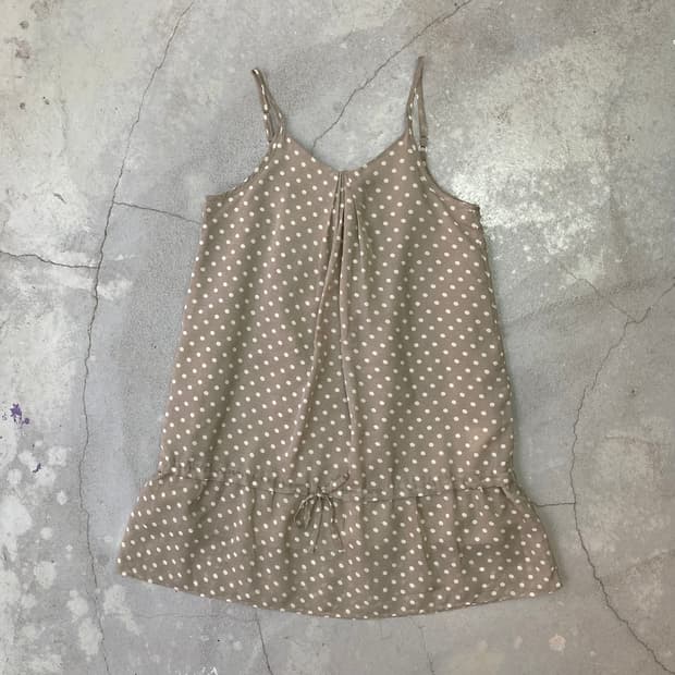  light gray polka dot slip dress