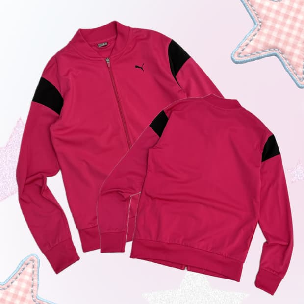 🎀재팬 푸마 핫핑크 져지 🎀 데코라 블록코어 스트릿 스포츠 스포티