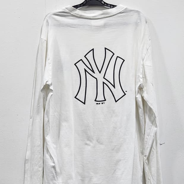 [L] MLB 뉴욕 양키스 흰색 긴팔티 롱슬리브 남성 100