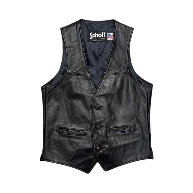Schott 남성 가죽 베스트