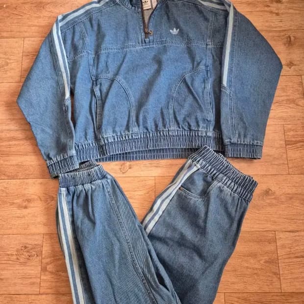 카리나착용) 아디다스 데님 셋업