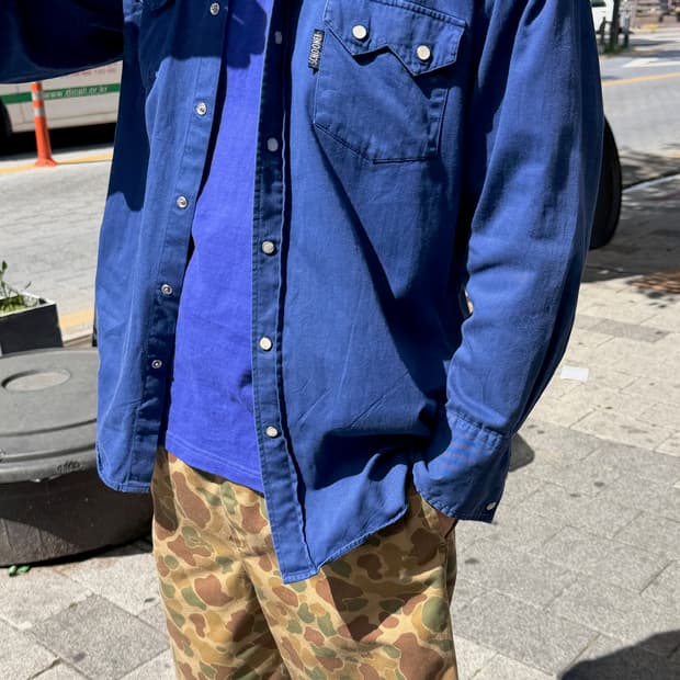 90s Schooner Blue Western Work Shirt