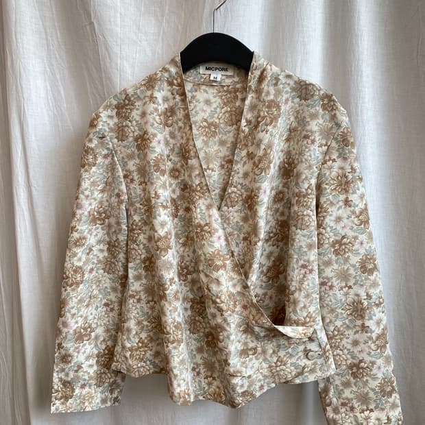 빈티지 플라워 랩블라우스(M)