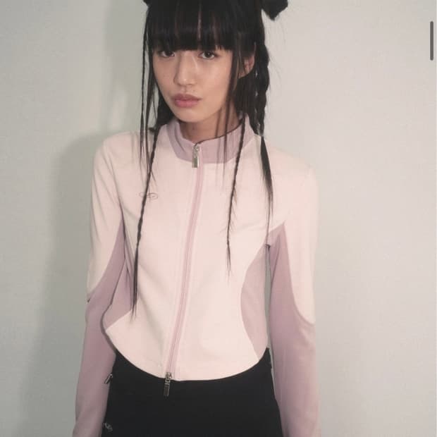 허그유어스킨 크롭 져지 핑크