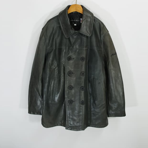 made in USA 90s Karl Kani 빈티지가죽피코트형 자켓