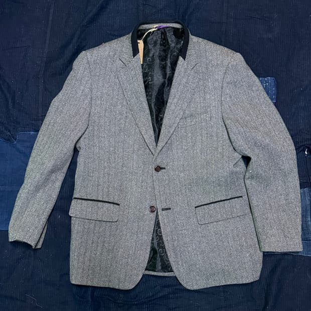 지오투 헤링본 트위드 울 자켓 105