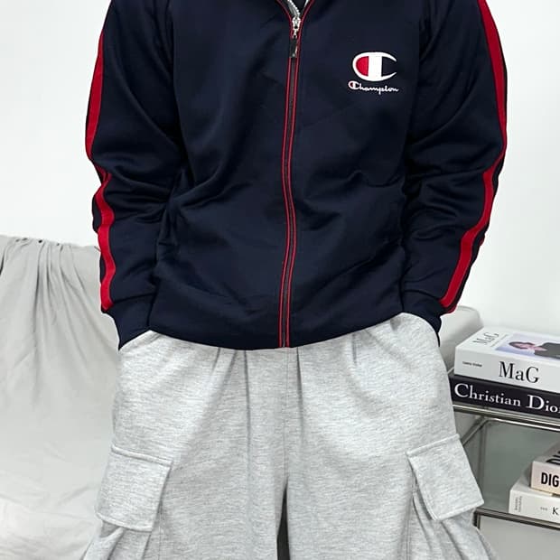 챔피온 빅로고 레드 네이비 트랙탑 져지 160