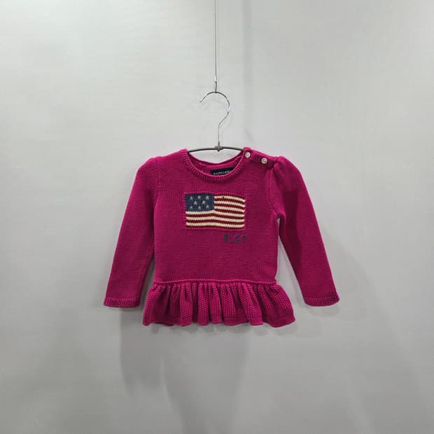 폴로랄프로렌 여아 성조기 프릴 니트 18M