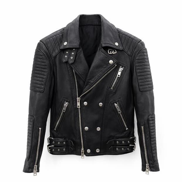 블랙 양가죽 패딩 바이커 자켓 100