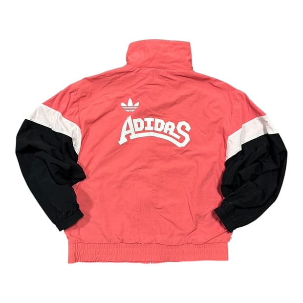 ✨ (바배) 아디다스 빅로고 핑크 배색 우븐 바람막이 (160)