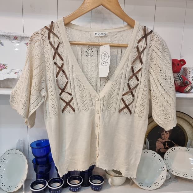 axes femme 레이스 크로스 가디건