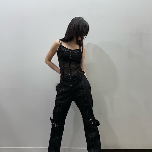 X-Girl 멀티웨이 지퍼 디테일 팬츠